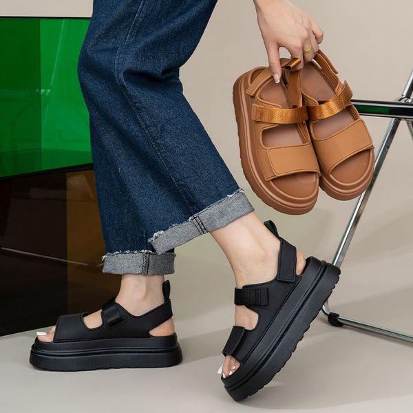 Women Designer Sandals Platform Velcro sandals Goldenglow Fashion Slippers Summer Flat Sandals EVA Beach Slides Dad Golden Glow Mules Waterp