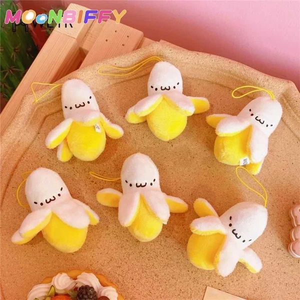 1-10 cartoon plush banana keychain backpacks fluffy Kawaii banana pendants mens and childrens toy dolls keychains carsW240903