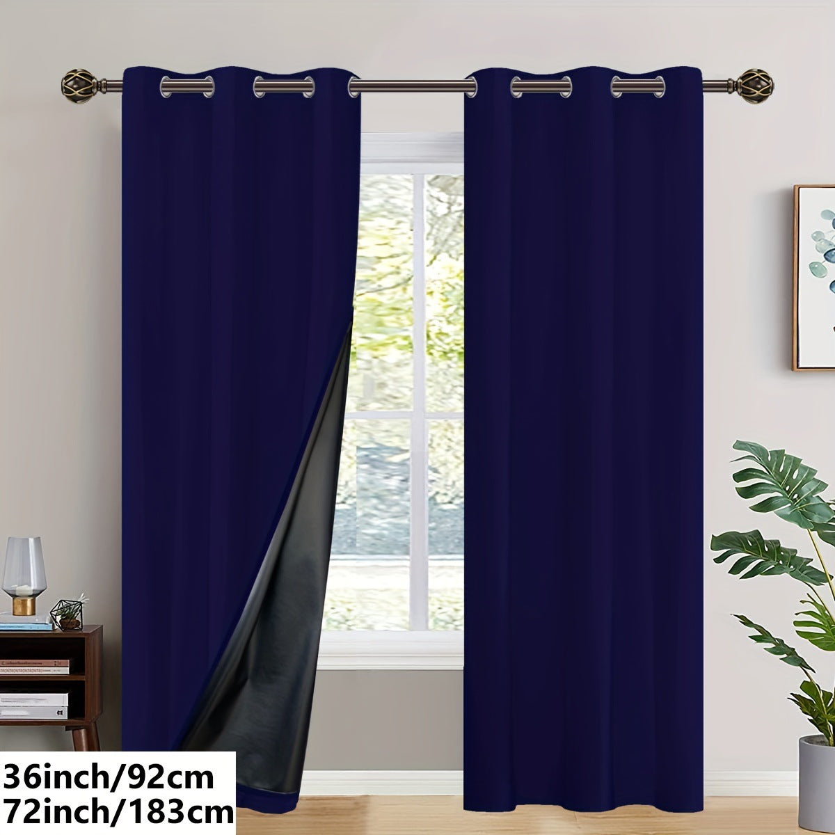 D1 1-2PC Modern 100% High Shading, Waterproof And Insulated Indoor And Outdoor Curtains And Door Curtain
