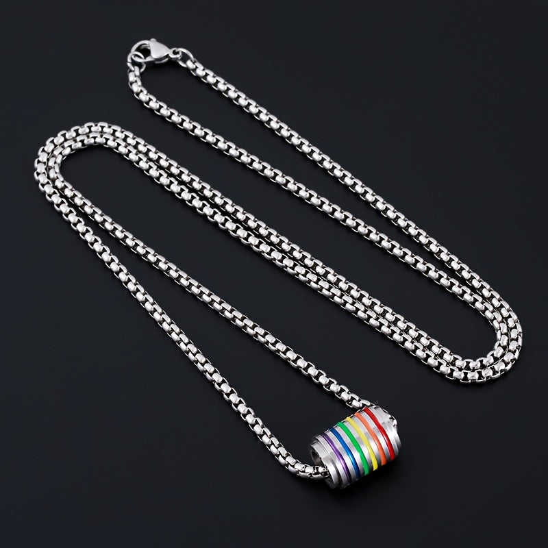 TEMU Pendant Necklace For Women - Hip Hop Style, Titanium Steel, Colorful , Casual Attire, Gift For Her, Everyday Jewelry|geometric Pendant|durable