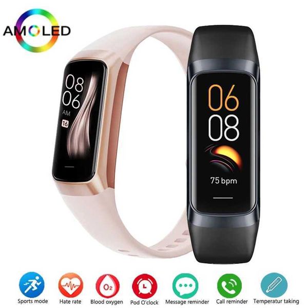 High Quality Amoled Smart Wah Wen Smart Bracelet Blood Oxygen Monitoring Waterproof Mens Smartwah Band Sports Fitness Tracker O241114