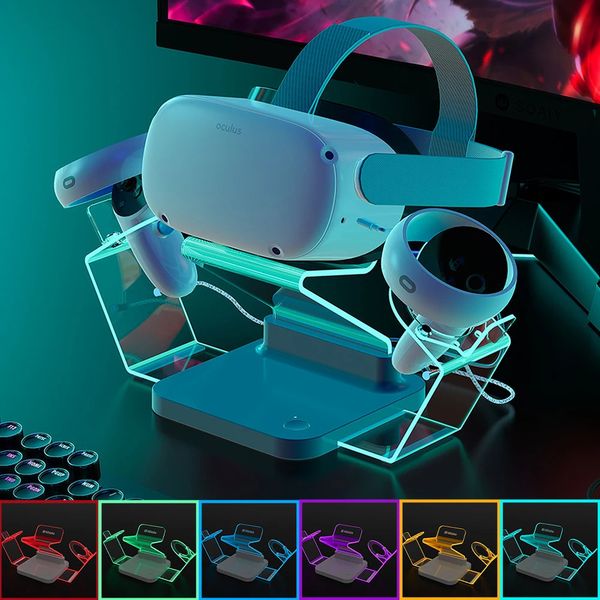 VR AR Devices For Oculus Quest 2 Magnetic Charging Dock Station Controller Charger Holder Base VR Glasses Display Stand Headset Accessories
