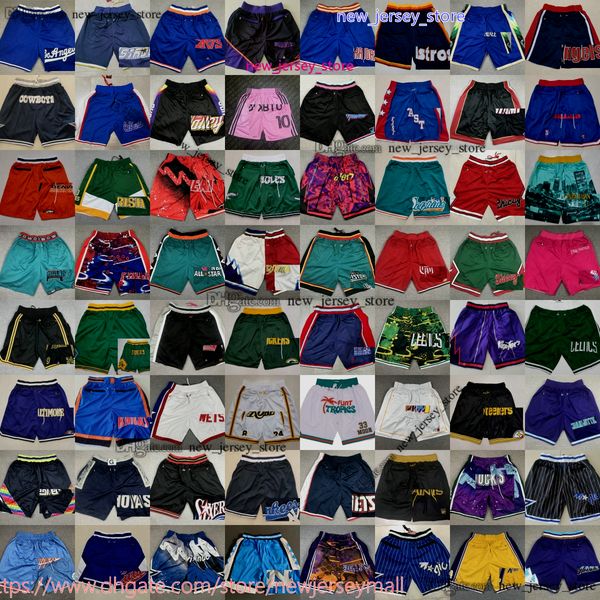 Just Don XS-XXXL New Basketball Shorts Team Hip Pop Pant With Pocket Zipper Sweatpants Classic Vintage Breathable Gym Training Beach Short