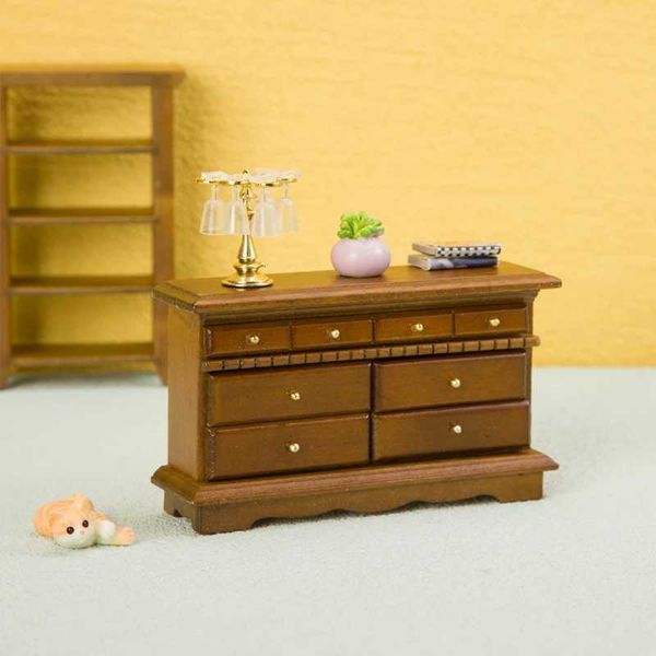 1-12 Dollhouse Simulation TV Cabinet Bedside Table Model Dollhouse Miniature Furniture Decoration Dolls House Home Accessories Y240808