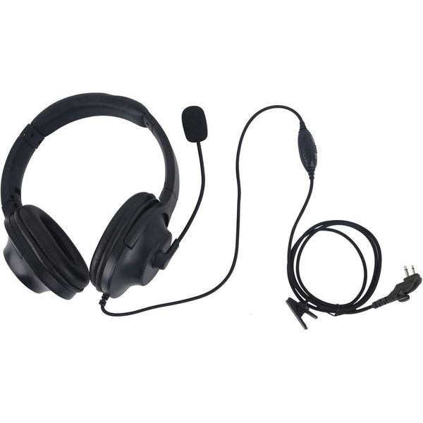 Pdflie Binaural Over The Ear Headset VOX PTT Earpiece Headphone with Mic Boom Microphone Compatible for HYT Hytera BD502i BD552i BD612i PD40