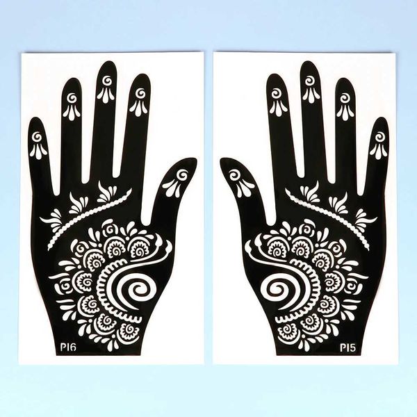 1MLV Tattoo Transfer Temporary Tattoo Stencil Hand Henna DIY Body Art Sticker Template Wedding Tool Professional India Fashion Decal Flower