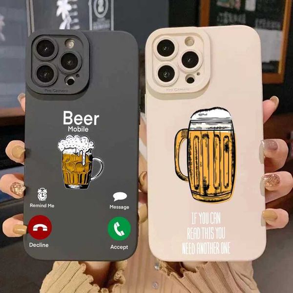 Cell Phone Cases Phone Case For iPhone 15 Pro Max 16 14 13 12 11 X XS XR 7 8 Plus SE 2020 13Mini Funny Beer Call Shockproof Silicone Soft Co