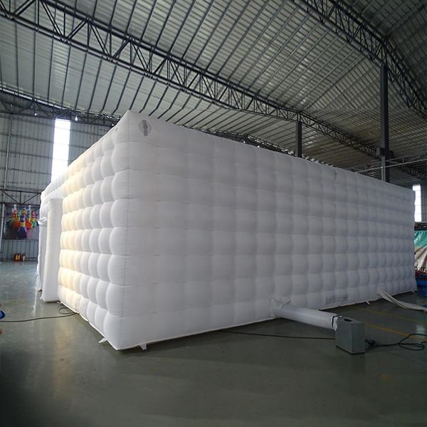 wholesale Large Magic Illuminated White Inflatable Cube Tent With Led Lighting Mobile Inflatable Night Club Room For Outdoor Events With blo