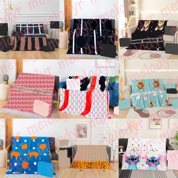 Luxury Designer Home Carpet Letter Print Bed Sofa Cover Blankets Outdoor Windproof Flannel Throw Blanket Travel Portable Shawl Blanket