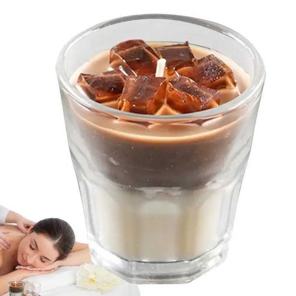 Coffee candles soy wax candles decorative cup candles latte scented iced coffee candles mixed with essential oils suitable for coffee enthus