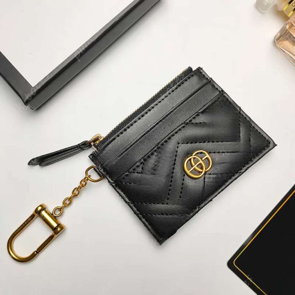 Designer Bag Womens Card Holders Small Coin Pocket Genuine Leather Wallet Gold Letters G Bags For Men Fashion Keychain MAR 5 Colors