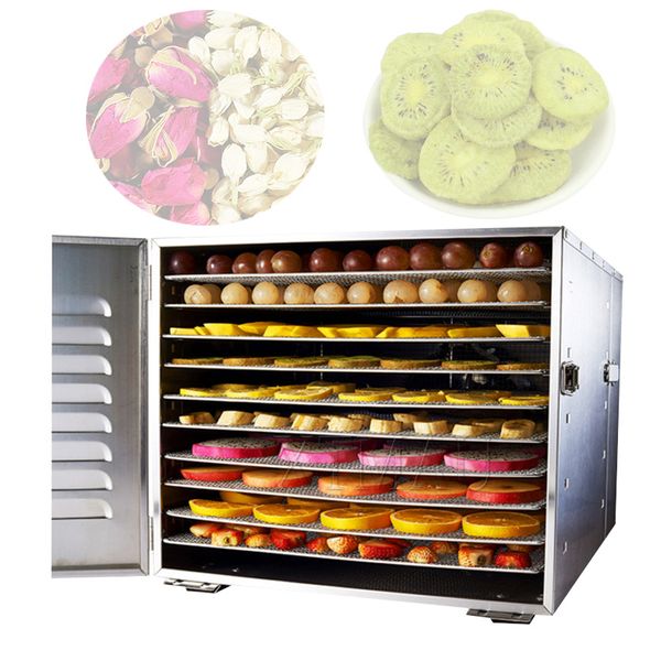 Electric Countertop Food Dehydrator Machine Multifunctional Beef Fruit Veggie Dryer 10 Layer Stainless Steel