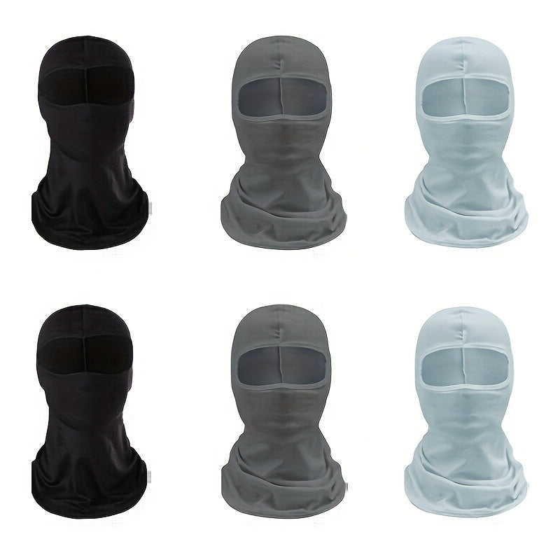 TEMU 6pcs Ski Mask Balaclava Face Mask, Mask Balaclava Full Face Mask Breathable Hood And Wind Protection, Soft, Comfortable, Quick-drying, Mask For
