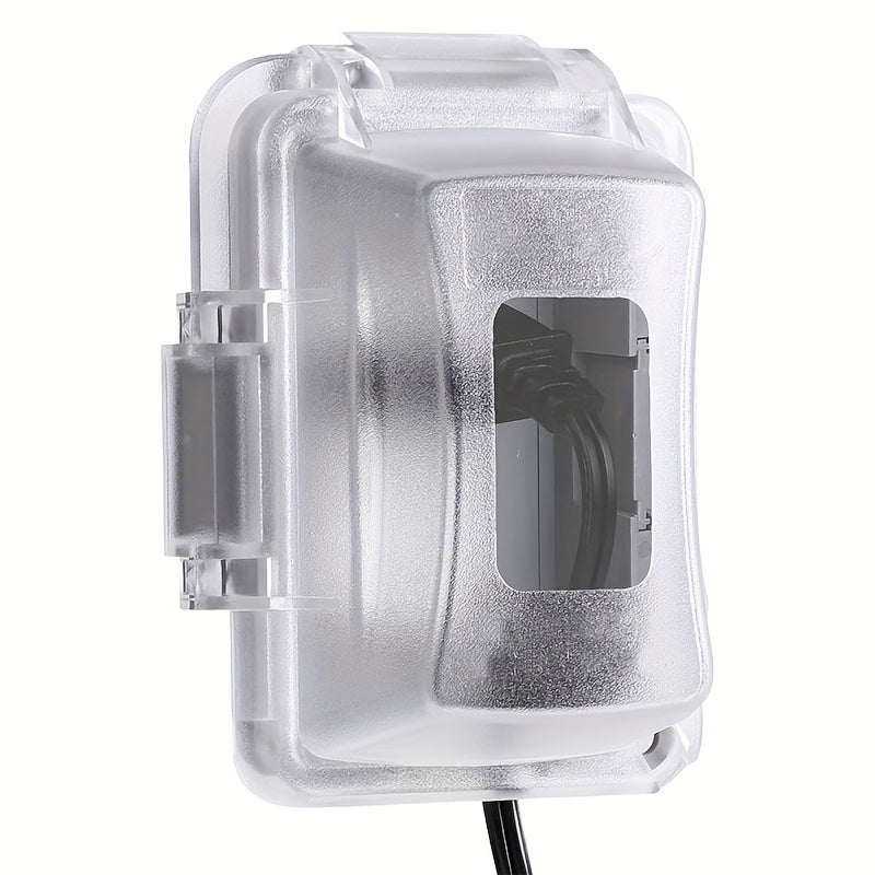 TEMU 1-gang Weatherproof Electrical Outlet Cover - Durable, Transparent Plastic Plug Protector For Outdoor Receptacles, , No Tools Required,