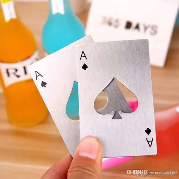 Creative Poker Beer Bottle Bar Tools Soda Bottles Portable Durable Black Sier Spades Playing Card Opener Cg001