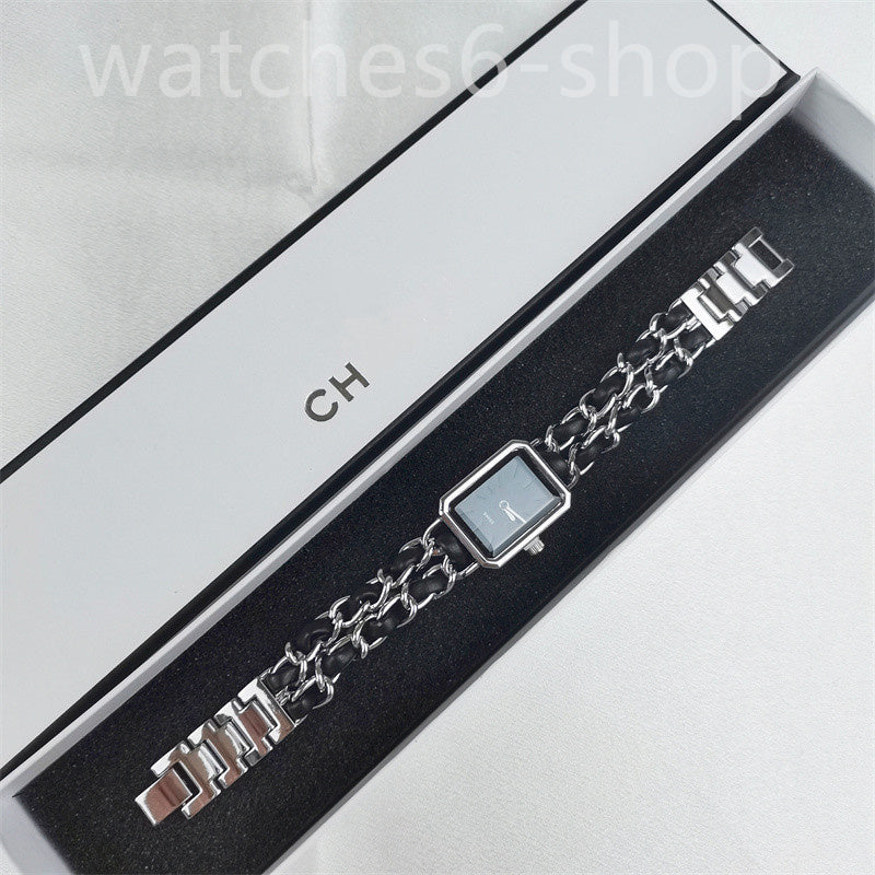 Fashin Brand Women Square Clock Minimalist Waterproof Quartz Ladies Clock Brown Leather Casual Simple Female Wrist Watches CH