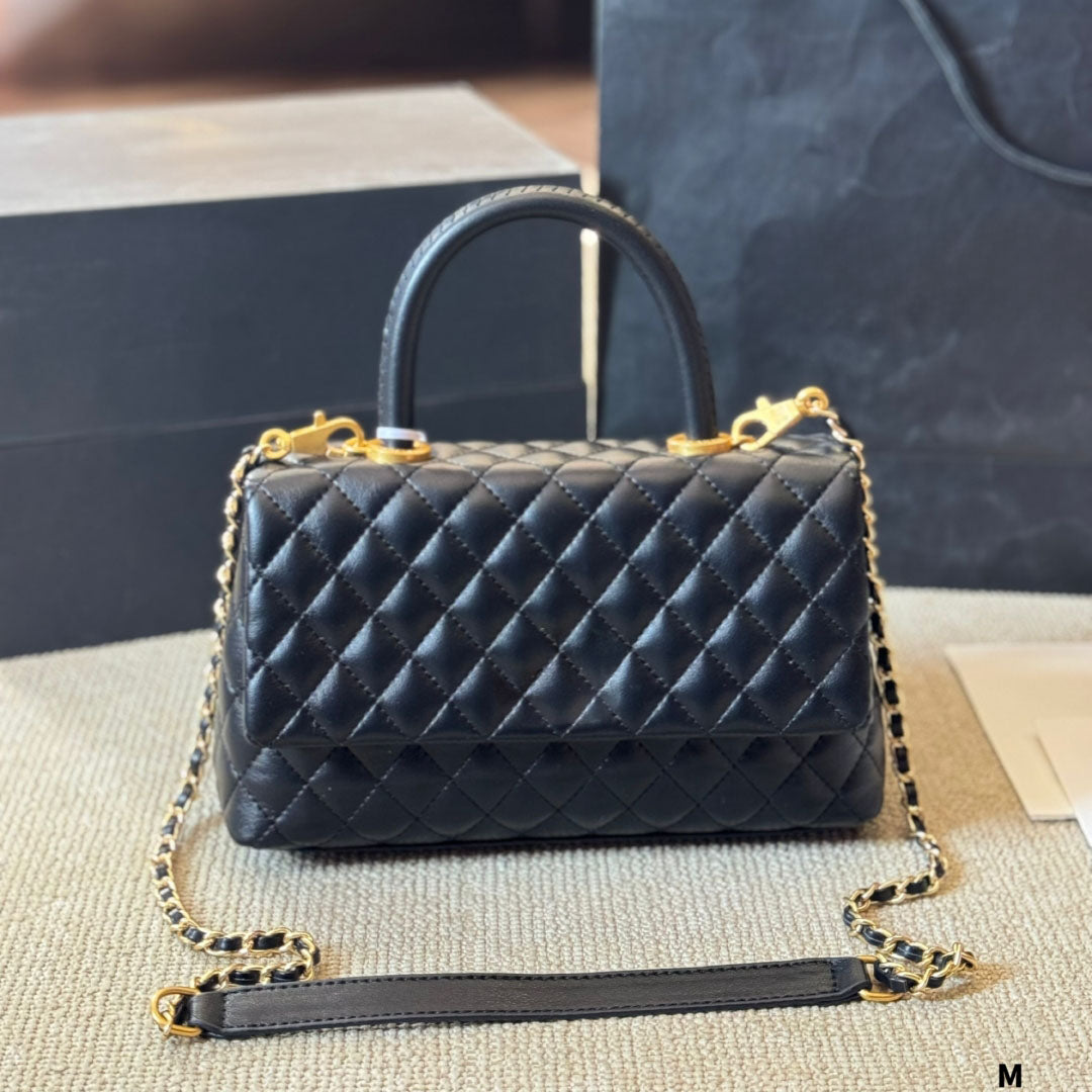 Classic Handle women handbag Totes Bags Designer Mini Shoulder Bag Gold Hardware Top Caviar Calf Leather Chain Handle Single Flap Crossbody Wallet 2