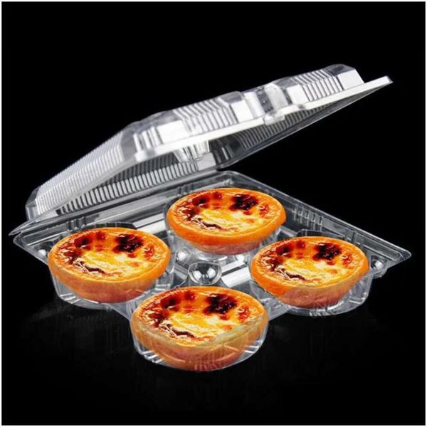 Material Plastic Pvc Cookie Cupcake Containers Boxes Two-four Tart Transparent Cake Box Baking Tools Wholesale Lx2669 Drop Delivery Dhmvq