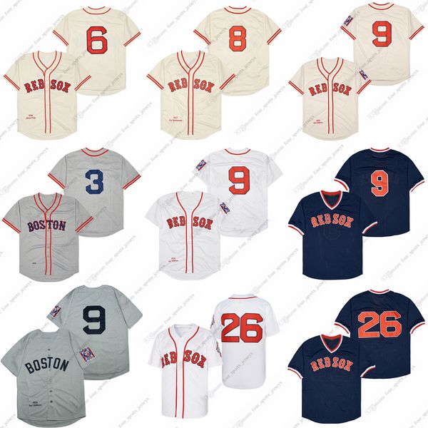 Ted Williams baseball jerseys Jimmie Foxx Johnny Pesky Carl Yastrzemski Wade Boggs David Ortiz Pedro Martinez