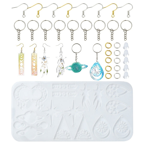 DIY-Silikonformen für Charm-Anhänger mit gemischten Formen zur Herstellung von DIY-Ohrringen und Schlüsselanhängern