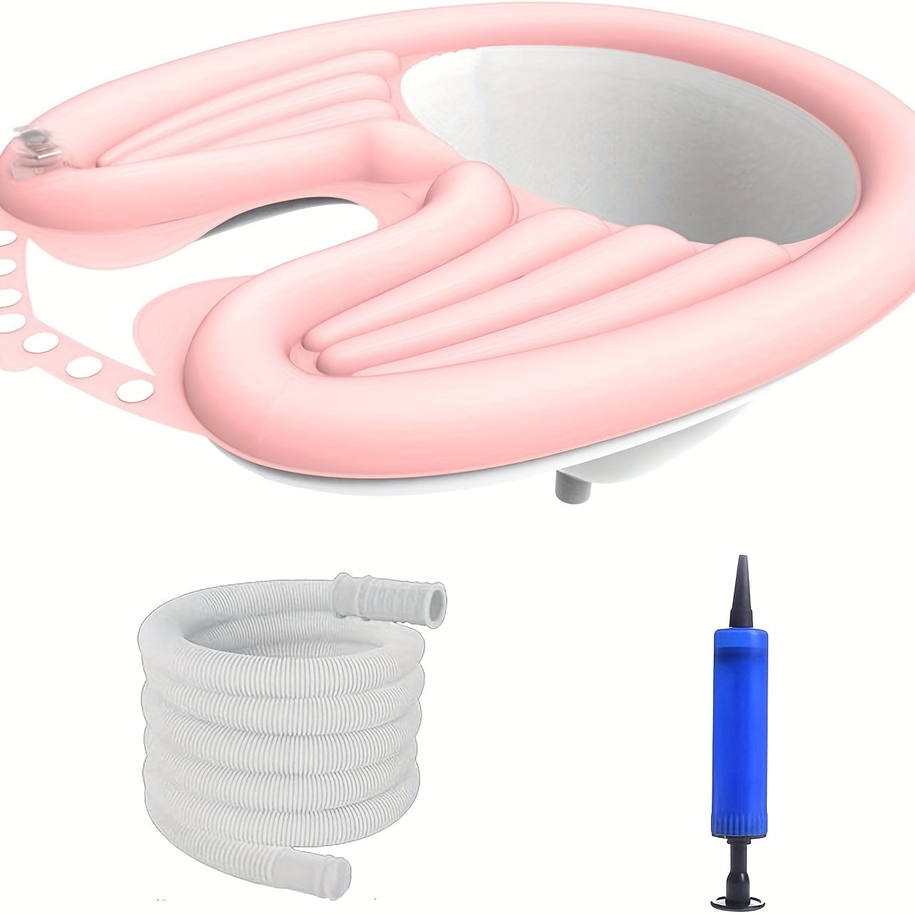 TEMU Pink Portable Shampoo Basin For Adults, Pregnant Women & Elderly - Easy-to-use, Space-saving With Smooth Curved Design & Drainage Holes - Ideal