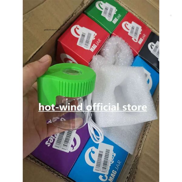 Led Magnifying Stash Jar Mag Personalized Cookies Luminous Tank LED Cool Storage Box USB Rechargeable Light Smell Proof Stock 0508
