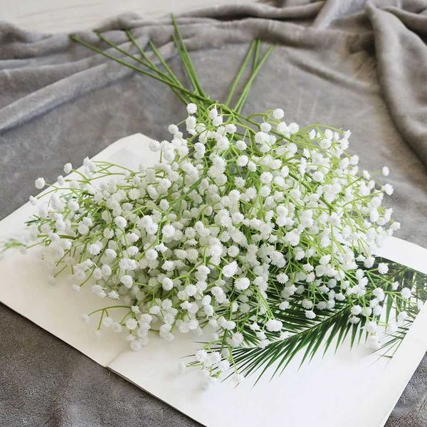 1 Bouquet Artificial Flowers White Purple Pink Red Blue Silk Gypsophila Fake Plants For Home Decoration Festive Weddings Y240801