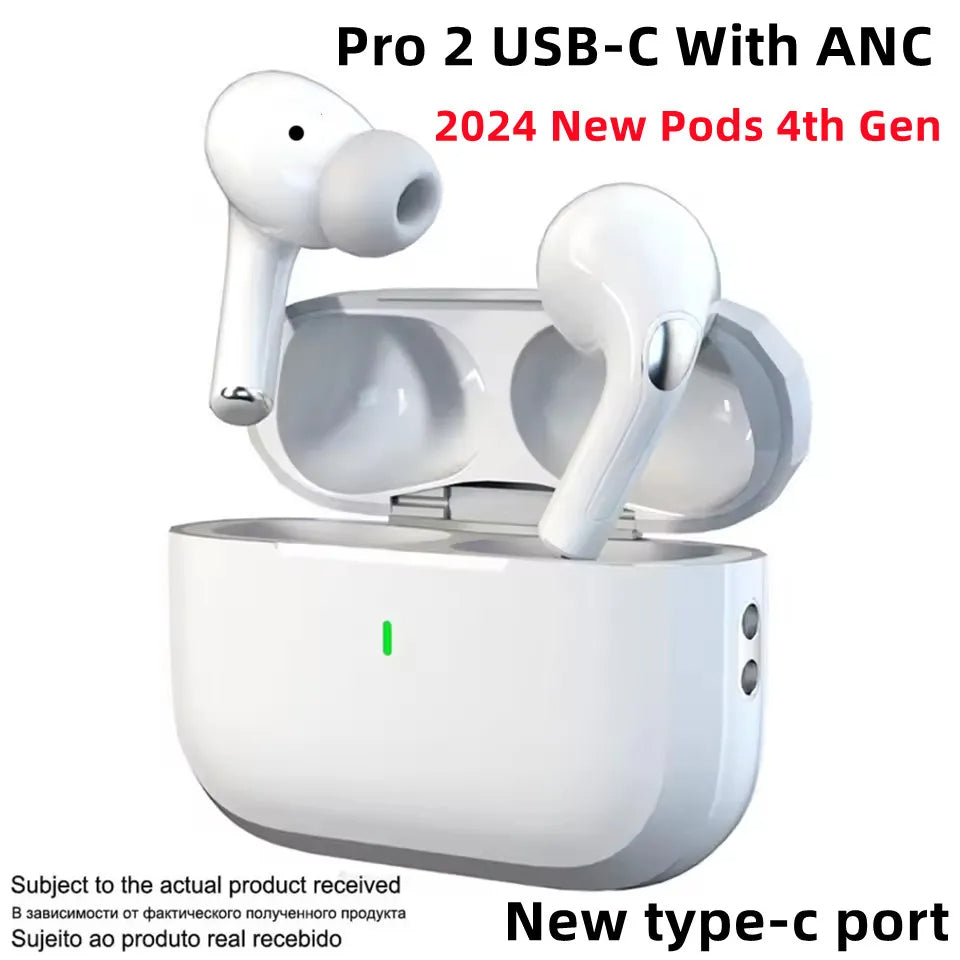 TWS Earbuds Pods 4th Gen With ANC Headphones Pro 2 ANC Wireless Bluetooth Earphones Wireless Charging Pro 2 USB C Headset Pods 2nd gen 3rd in ear Ea