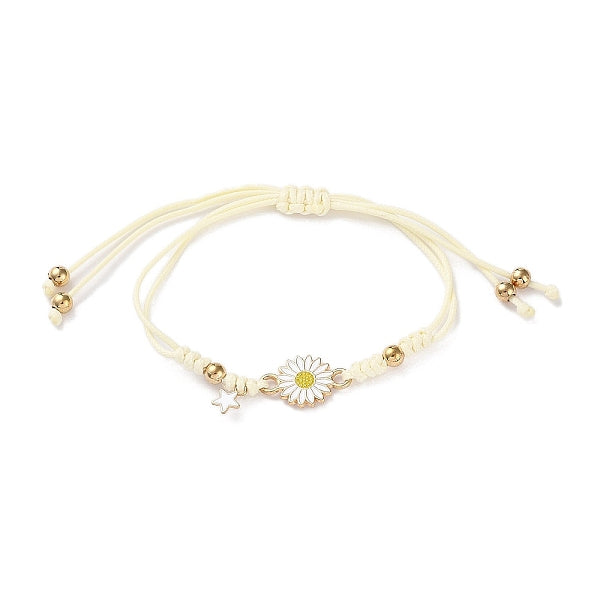 Sonnenblumenlegierung Emaille Charms geflochtene Armbänder