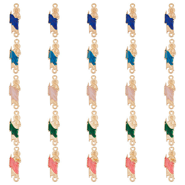 30 Stück 5 Farben Religion Zinklegierung Emaille Verbinder Charms