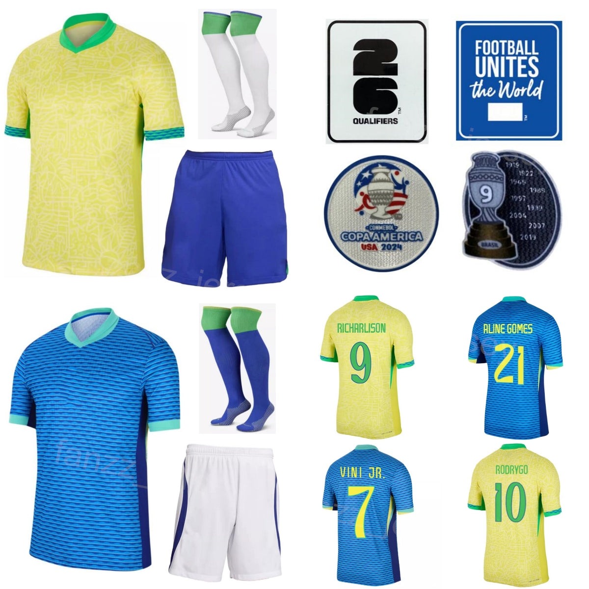 2024-25 National Team Brazils 21 ENDRICK Soccer Jerseys Man Youth Copa America 8 PAQUETA RODRYGO BERALDO BENTO BRUNO WENDELL JUNIOR RICHARLISON Foot
