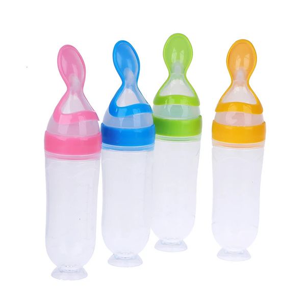 Baby Silicone Squeezing Feeding Bottle born Training Spoon Supplement Feeder Safe Useful Tableware For Kids 241205