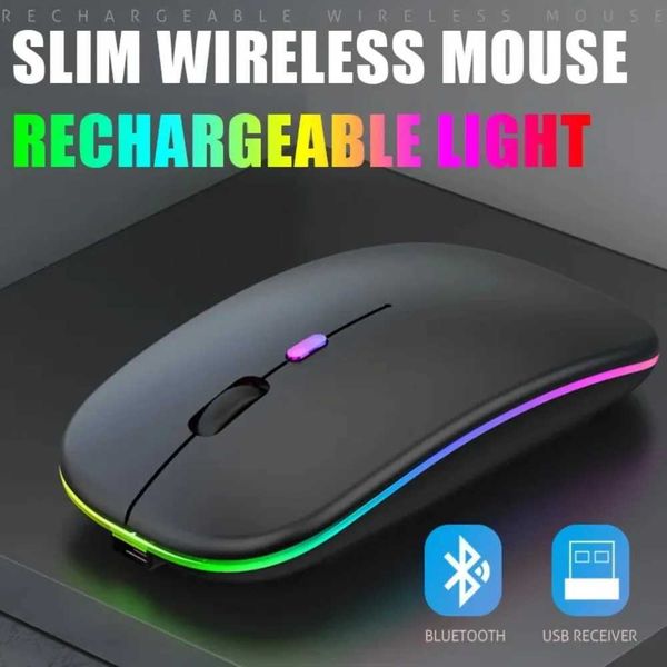 Mice Wireless Mouse RGB Rechargeable Bluetooth Computer Mause LED Backlit Ergonomic Gaming for Laptop PC 3600DPI H241122QWR3