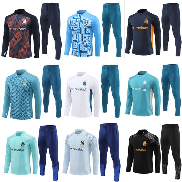 maillot de foot MarseillA Tracksuits GREENWOOD 2024 2025 football training OM man KIDS kit football shirt hommes enfants HOJBJERG MOUMBAGNA