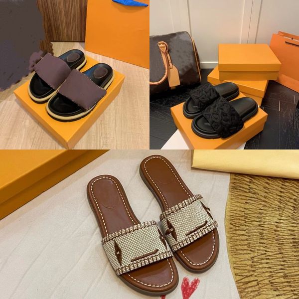 New Fashion Slippers Designer Shoes Luxury Sandals Outdoor Anti slip Vintage Shoes Embroidered Rubber Beach Shoes Printed Flat Bottom Candy