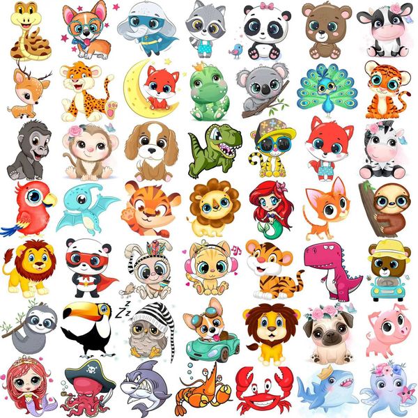 50 pieces of 3D cute animal temporary tattoos suitable for women cartoon animals lions dogs cats zoos fake tattoo stickers childrens birthda