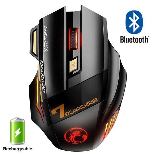 Rechargeable Wireless Mouse Bluetooth Gamer Gaming Mouse Computer Ergonomic Mause With Backlight RGB Silent Mice For Laptop PCLX241024