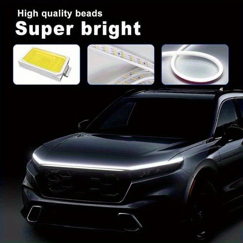 TEMU 150cm-60'' Dynamic Led Car Light Bar- Flexible Atmosphere Lighting Set With Colored Led Lights, 12v, No Batteries Required, Decoration And
