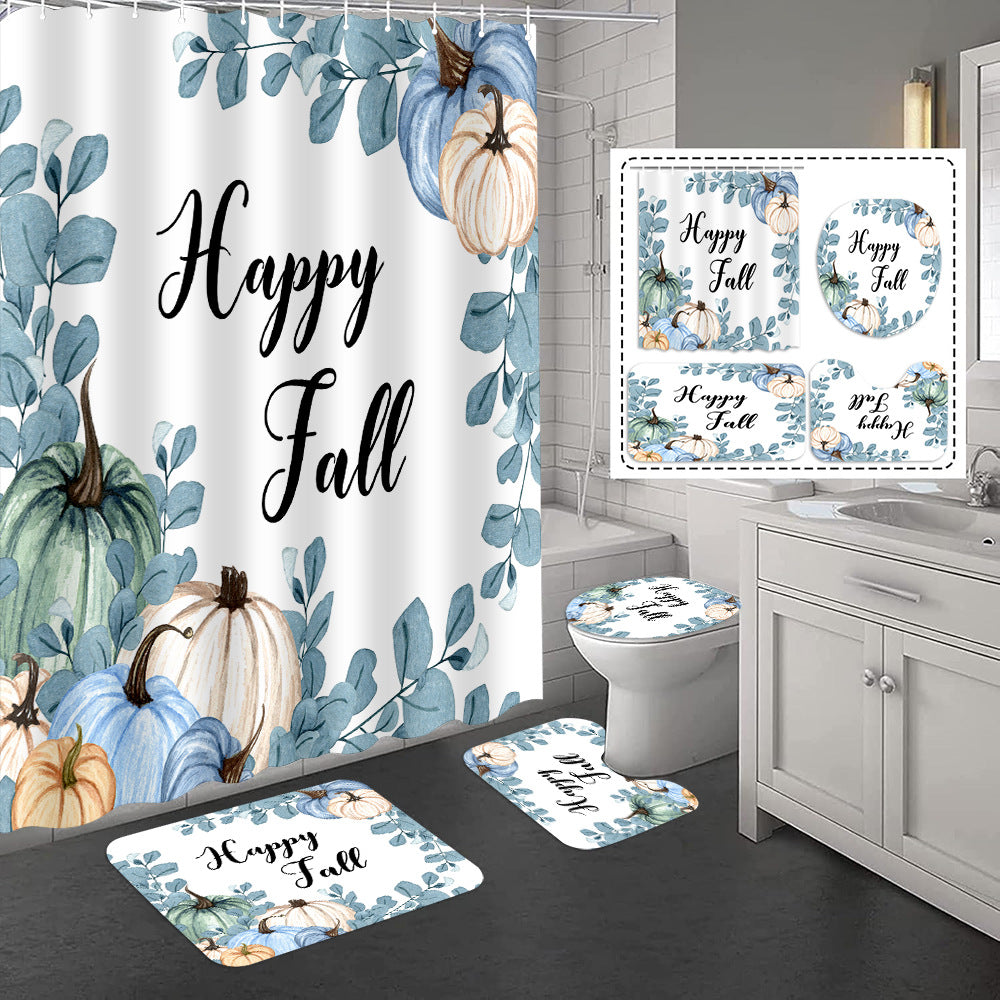 YL-37330 Hot selling shower curtain manufacturer Bomi digital printed polyester shower curtain non-slip mat set