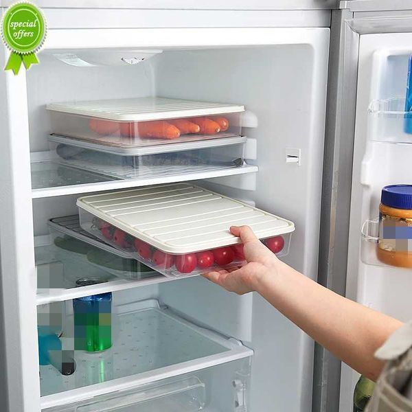 New Food with Lid for Keep Fresh Refrigerator Dumpgs Storage Plastic Boxe Single-layer Sealed Box