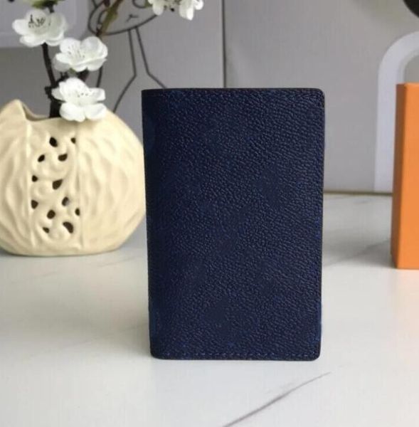 7A High Quality Blue POCKET ORGANIZER designer wallets luxury Multiple purse mens womens clutch bags flower coin purses card holders box dus