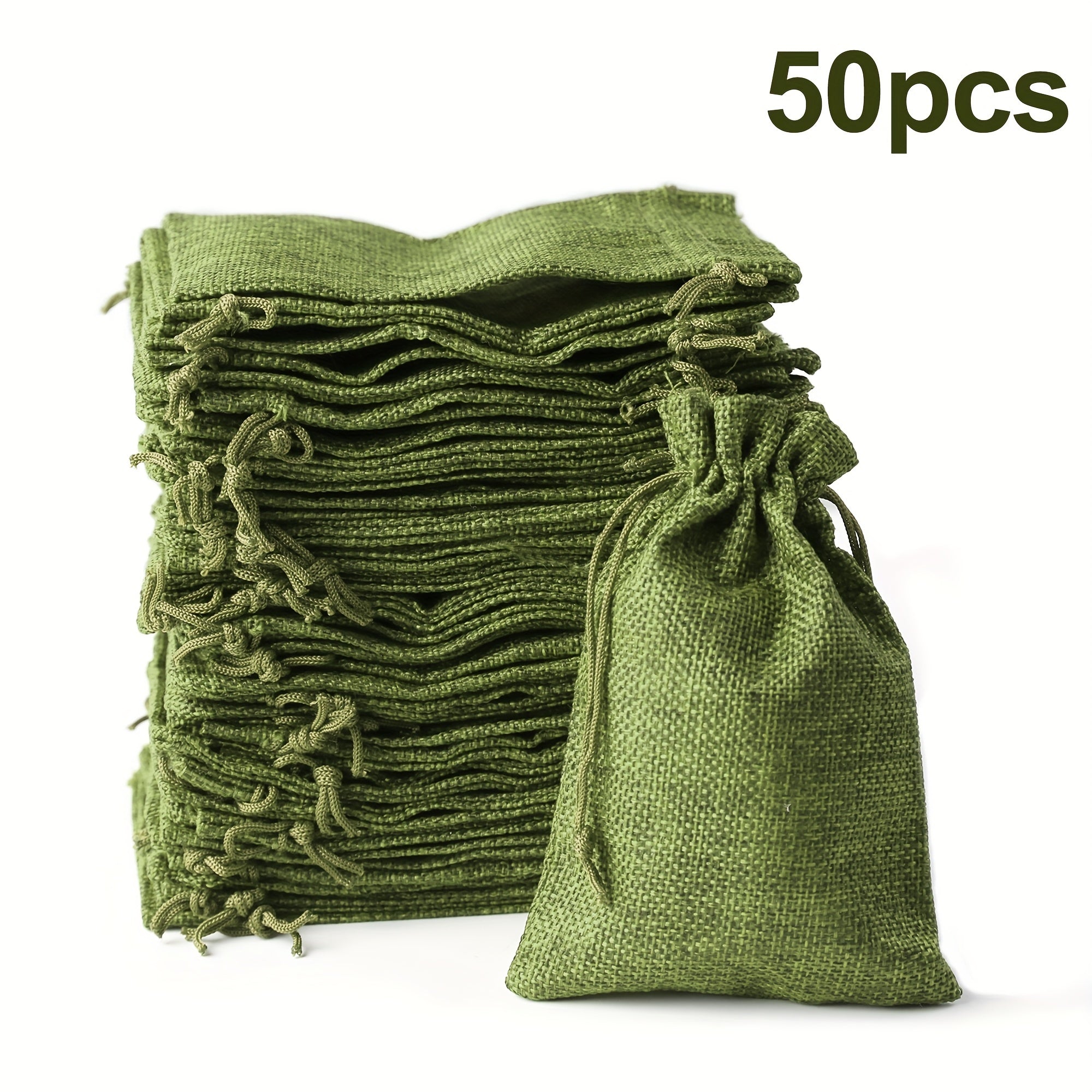 TEMU 50 Jute Drawstring Gift Bags - Durable Natural Fiber Reusable Gift Bags For Weddings, Birthdays, Parties, Candy, Chocolates, Jewelry Favors &