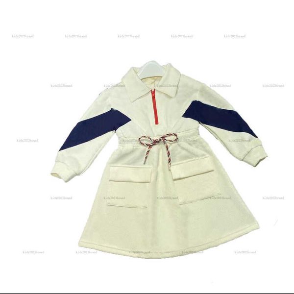 New girl partydress Logo jacquard child dress Size 100-150 CM kids designer clothes Embroidered logo baby skirt POLO collar frock