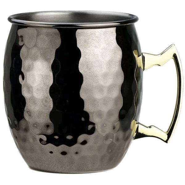 Cocktail Wine Cup Moscow Mule Mug Stainless Steel Hammered Copper Plated Beer Coffee Bar tools Drinkware for Ramadan 241128
