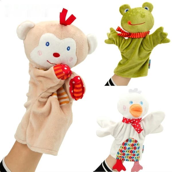 Baby Hand Puppet Toys Cute Animal Duck Monkey Gloves Mouth Movable Doll Kindergarten Storytelling Performance Props Soothing 250121