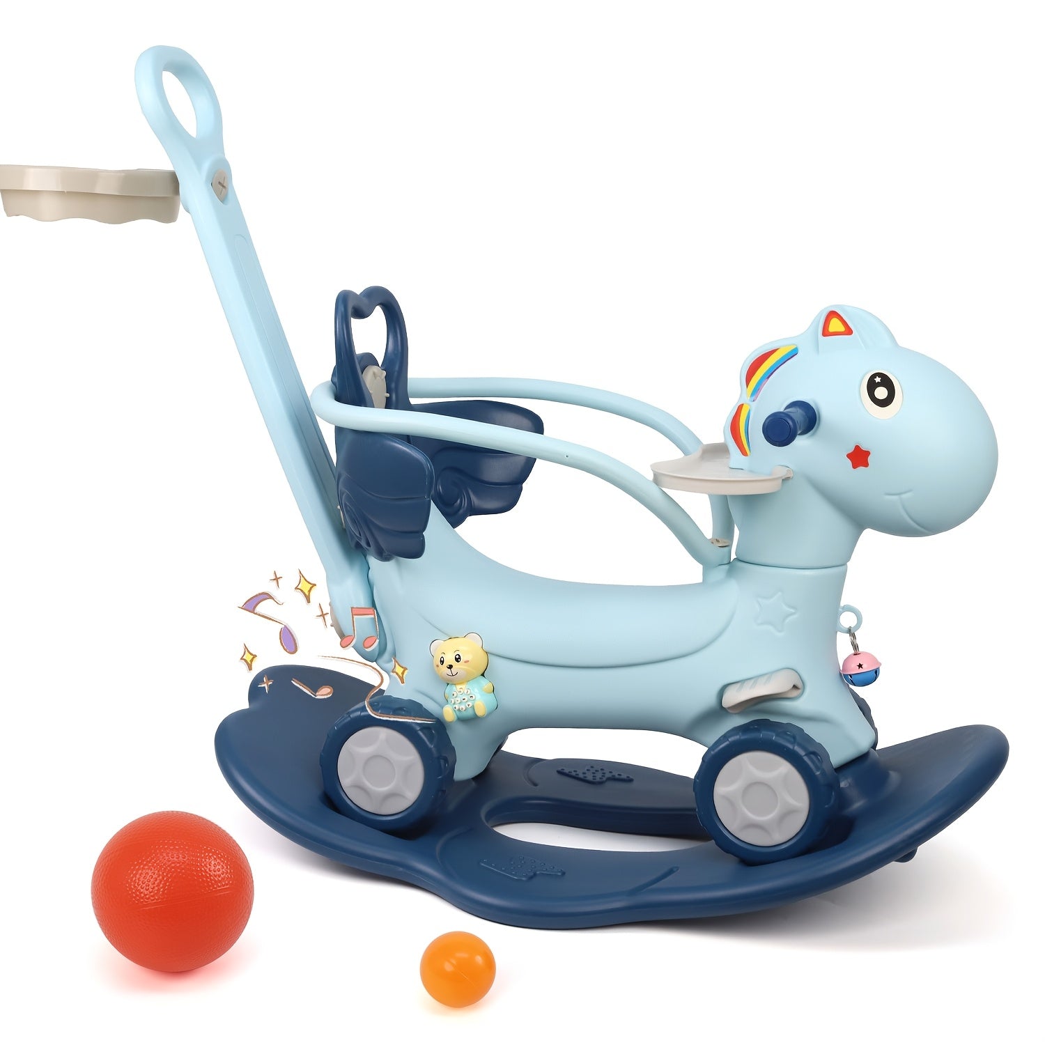 TEMU New With Safety & Basketball Hoop, Balance Exercises Toys For 1-2-3 Year Old , -push Bike-balance Bike-balance Board Birthday Gifts