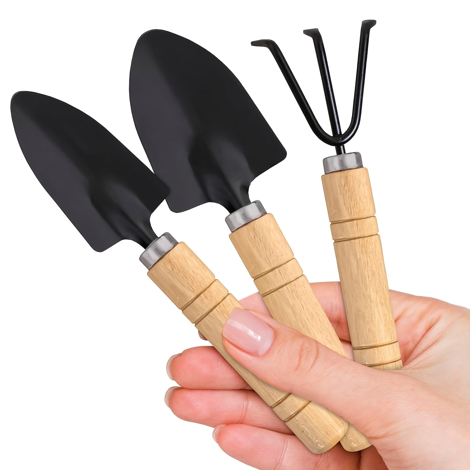 TEMU 3pcs Indoor Plant Tool Set, Small Gardening Tool Kit, Mini Garden Spade Rake Hand Hoe Gardening Tools For Clay Shovel