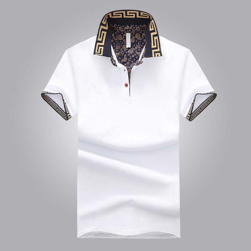 Hot Sales Shirt Luxury Design Male Summer Turn-Down Collar Short Sleeves Cotton Shirt Men Top Otrho