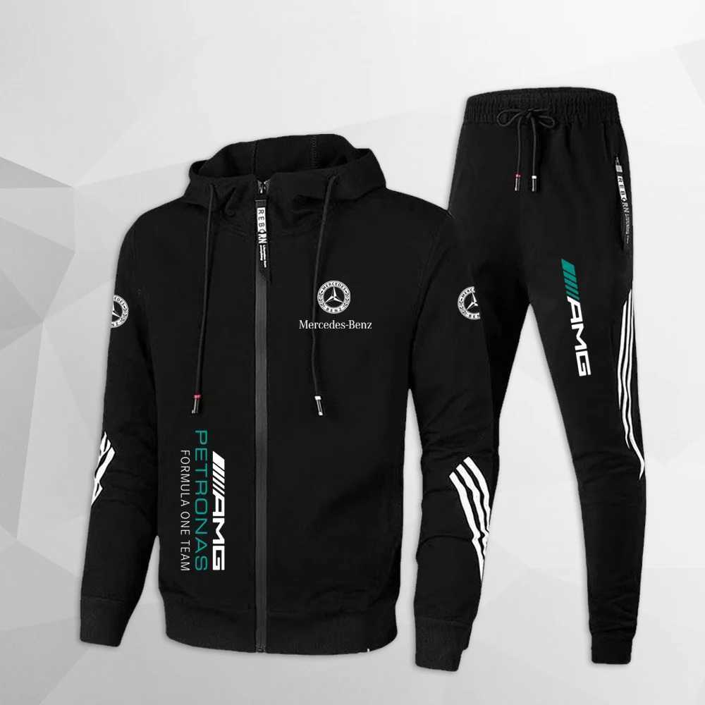 Men&#039;s Tracksuits 2024 Mercedes Benz Motorcycle Mens and Womens Sports Set Electric Scooter Set Outdoor Leisure Fashion Hoodie Set T241109