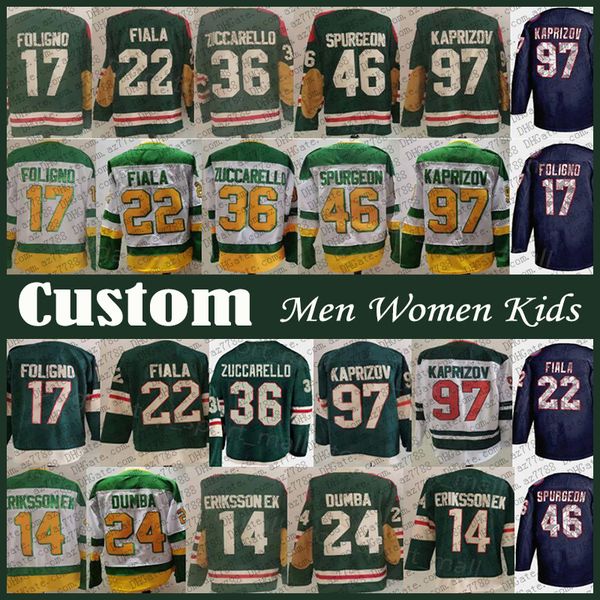 Customizable Minnesota Wild Hockey Jerseys - Choose Kaprizov Boldy Fleury More - For Men Women Kids